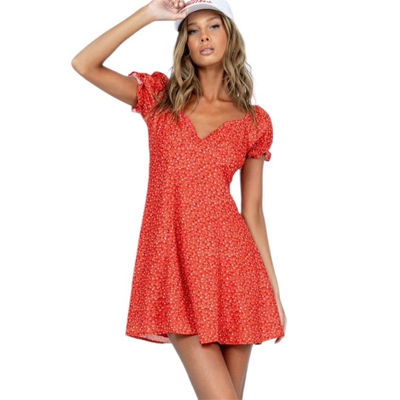 Princess Polly Dresses & Skirts - Princess Polly Bailey Minidress Red Fit & Flare Dress, Size 2